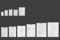 Σακουλάκια πλαστικά με κλείσιμο zip 80x138 mm, λευκή πίσω όψη, διάφανο μπροστά και τρύπα eurohole - 100 τμχ