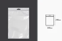 Σακουλάκια πλαστικά με κλείσιμο zip 160x240 mm, λευκή πίσω όψη, διάφανο μπροστά και τρύπα eurohole - 100 τμχ