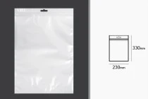 Σακουλάκια πλαστικά με κλείσιμο zip 230x330 mm, λευκή πίσω όψη, διάφανο μπροστά και τρύπα eurohole - 100 τμχ