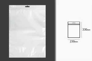 Σακουλάκια πλαστικά με κλείσιμο zip 230x330 mm, λευκή πίσω όψη, διάφανο μπροστά και τρύπα eurohole - 100 τμχ-2