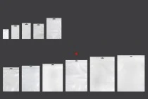 Σακουλάκια πλαστικά με κλείσιμο zip 230x330 mm, λευκή πίσω όψη, διάφανο μπροστά και τρύπα eurohole - 100 τμχ