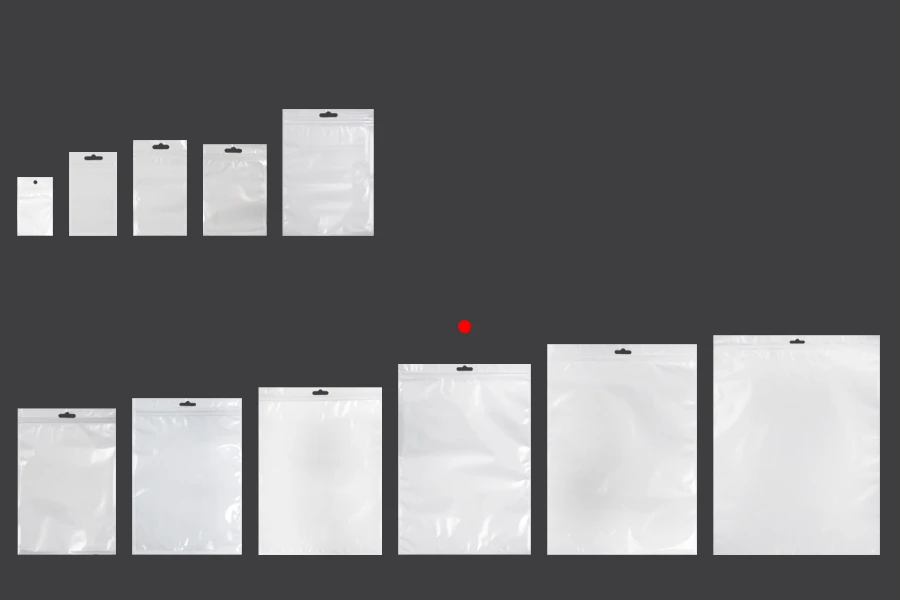 Σακουλάκια πλαστικά με κλείσιμο zip 230x330 mm, λευκή πίσω όψη, διάφανο μπροστά και τρύπα eurohole - 100 τμχ