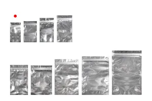 Sachets en aluminium avec fermeture éclair 70 x 130 mm, face avant transparente et possibilité de thermoscellage - 100 pcs-7