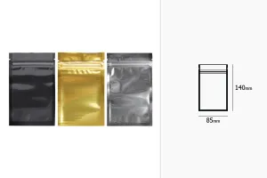 Sachets en aluminium avec fermeture éclair 85 x 140 mm, face avant transparente et possibilité de thermoscellage - 100 pcs-2