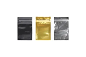 Sachets en aluminium avec fermeture éclair 85 x 140 mm, face avant transparente et possibilité de thermoscellage - 100 pcs-1