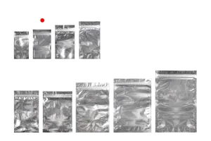 Sachets en aluminium avec fermeture éclair 85 x 140 mm, face avant transparente et possibilité de thermoscellage - 100 pcs-7