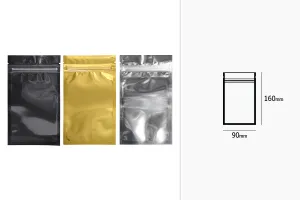 Sachets en aluminium avec fermeture éclair 90 x 160 mm, face avant transparente et possibilité de thermoscellage - 100 pcs-2