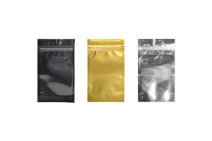 Sachets en aluminium avec fermeture éclair 90 x 160 mm, face avant transparente et possibilité de thermoscellage - 100 pcs-1