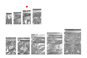 Sachets en aluminium avec fermeture éclair 90 x 160 mm, face avant transparente et possibilité de thermoscellage - 100 pcs-7