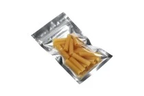 Sachets en aluminium avec fermeture éclair 90 x 160 mm, face avant transparente et possibilité de thermoscellage - 100 pcs
