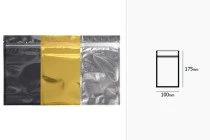 Σακουλάκια αλουμινίου με κλείσιμο "zip" 100x175 mm, διάφανη μπροστά πλευρά και δυνατότητα σφράγισης με θερμοκόλληση - 100 τμχ Σακουλάκια αλουμινίου με κλείσιμο "zip" 100x175 mm, διάφανη μπροστά πλευρά και δυνατότητα σφράγισης με θερμοκόλληση - 100 τμχ