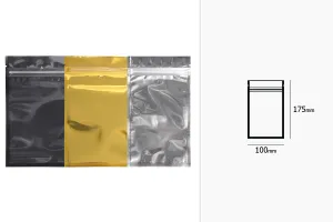 Sachets en aluminium avec fermeture éclair 100 x 175 mm, face avant transparente et possibilité de thermoscellage - 100 pcs-2