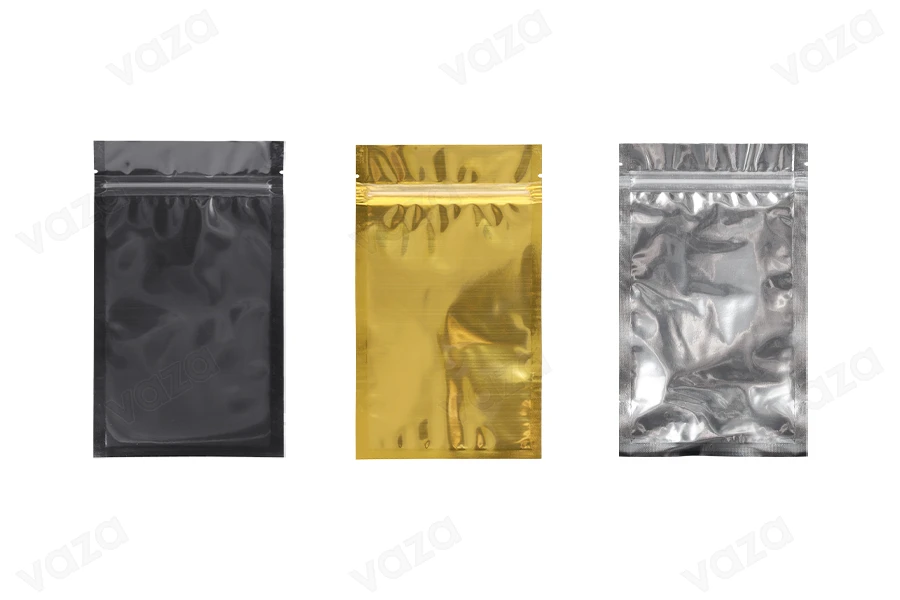 Σακουλάκια αλουμινίου με κλείσιμο "zip" 120x200 mm, διάφανη μπροστά πλευρά και δυνατότητα σφράγισης με θερμοκόλληση - 100 τμχ Σακουλάκια αλουμινίου με κλείσιμο "zip" 120x200 mm, διάφανη μπροστά πλευρά και δυνατότητα σφράγισης με θερμοκόλληση - 100 τμχ-εικόνα_προϊοντική
