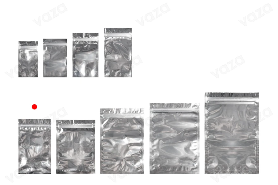 Σακουλάκια αλουμινίου με κλείσιμο "zip" 120x200 mm, διάφανη μπροστά πλευρά και δυνατότητα σφράγισης με θερμοκόλληση - 100 τμχ Σακουλάκια αλουμινίου με κλείσιμο "zip" 120x200 mm, διάφανη μπροστά πλευρά και δυνατότητα σφράγισης με θερμοκόλληση - 100 τμχ-εικόνα_σύνθεση