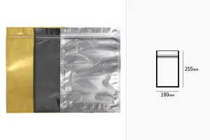 Sachets en aluminium avec fermeture éclair 180 x 255 mm, face avant transparente et possibilité de thermoscellage - 100 pcs-2