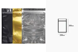 Sachets en aluminium avec fermeture éclair 200 x 300 mm, face avant transparente et possibilité de thermoscellage - 100 pcs-2