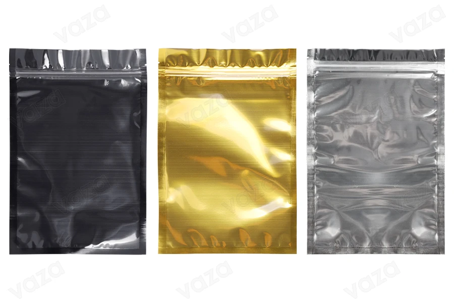 Heat sealable aluminum zip lock pouch with transparent front side in size 200x300 mm - 100 pcs Heat sealable aluminum zip lock pouch with transparent front side in size 200x300 mm - 100 pcs-image_product