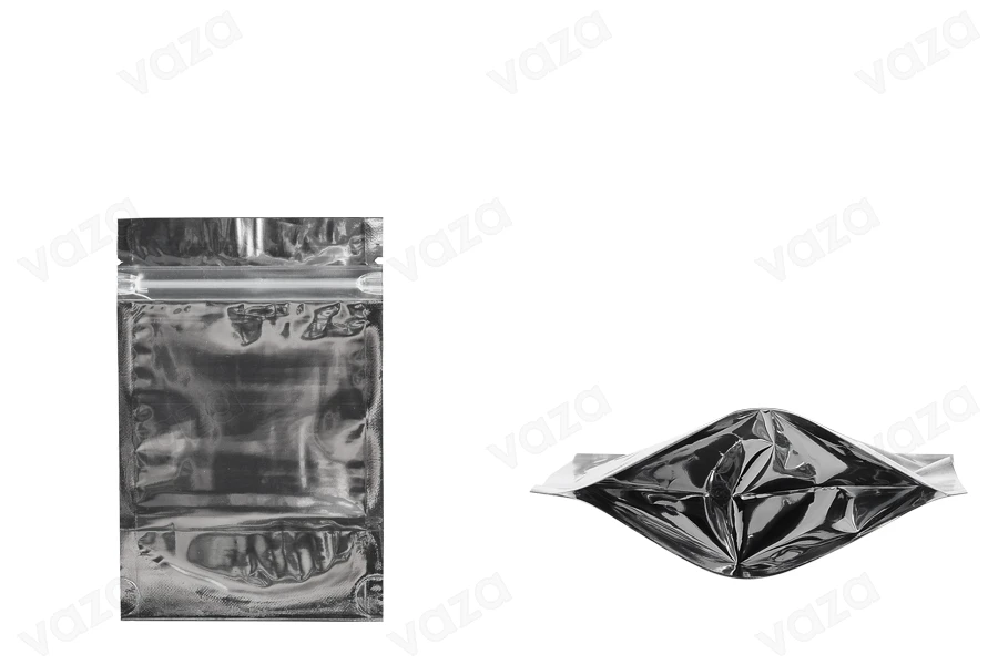Σακουλάκια τύπου Doy Pack 90x30x140 mm αλουμινίου πίσω πλευρά, διάφανο μπροστά με κλείσιμο "zip" και δυνατότητα σφράγισης με θερμοκόλληση - 100 τμχ Σακουλάκια τύπου Doy Pack 90x30x140 mm αλουμινίου πίσω πλευρά, διάφανο μπροστά με κλείσιμο "zip" και δυνατότητα σφράγισης με θερμοκόλληση - 100 τμχ-εικόνα_προϊοντική