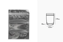 Σακουλάκια τύπου Doy Pack 120x40x170 mm αλουμινίου πίσω πλευρά, διάφανο μπροστά με κλείσιμο "zip" και δυνατότητα σφράγισης με θερμοκόλληση - 100 τμχ Σακουλάκια τύπου Doy Pack 120x40x170 mm αλουμινίου πίσω πλευρά, διάφανο μπροστά με κλείσιμο "zip" και δυνατότητα σφράγισης με θερμοκόλληση - 100 τμχ