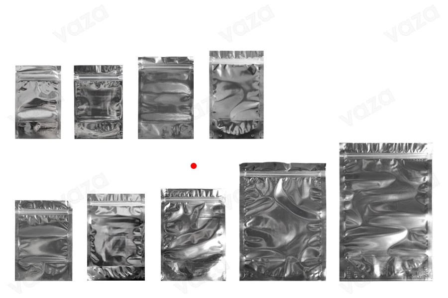 Σακουλάκια τύπου Doy Pack 140x40x200 mm αλουμινίου πίσω πλευρά, διάφανο μπροστά με κλείσιμο "zip" και δυνατότητα σφράγισης με θερμοκόλληση - 100 τμχ Σακουλάκια τύπου Doy Pack 140x40x200 mm αλουμινίου πίσω πλευρά, διάφανο μπροστά με κλείσιμο "zip" και δυνατότητα σφράγισης με θερμοκόλληση - 100 τμχ-εικόνα_σύνθεση
