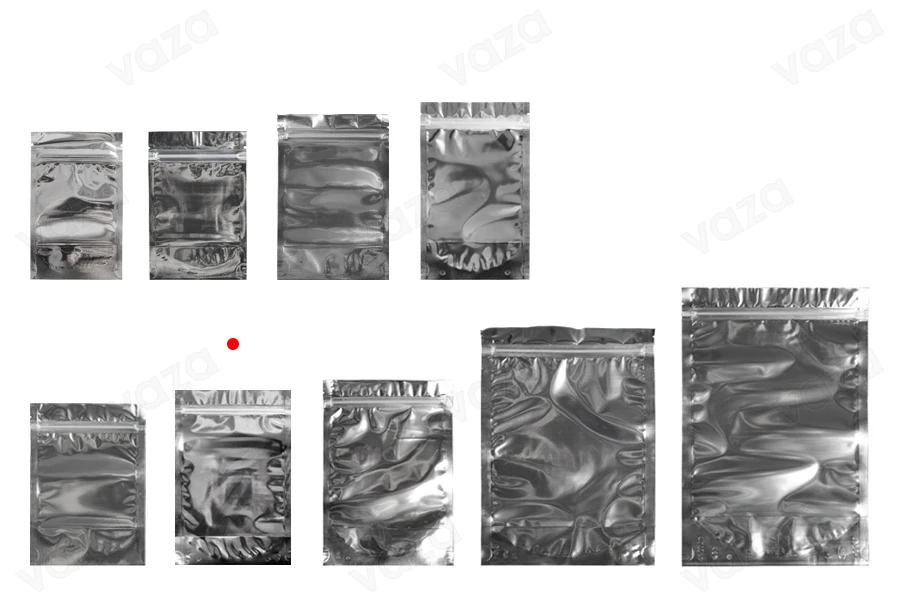 Σακουλάκια τύπου Doy Pack 160x40x240 mm αλουμινίου πίσω πλευρά, διάφανο μπροστά με κλείσιμο "zip" και δυνατότητα σφράγισης με θερμοκόλληση - 100 τμχ Σακουλάκια τύπου Doy Pack 160x40x240 mm αλουμινίου πίσω πλευρά, διάφανο μπροστά με κλείσιμο "zip" και δυνατότητα σφράγισης με θερμοκόλληση - 100 τμχ-εικόνα_σύνθεση