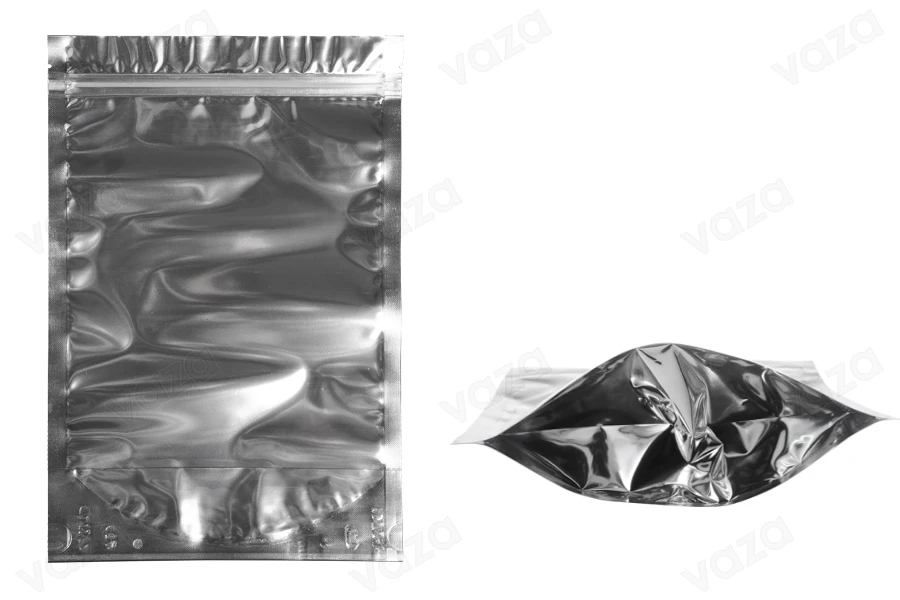 Σακουλάκια τύπου Doy Pack 200x50x300 mm αλουμινίου πίσω πλευρά, διάφανο μπροστά με κλείσιμο "zip" και δυνατότητα σφράγισης με θερμοκόλληση - 100 τμχ Σακουλάκια τύπου Doy Pack 200x50x300 mm αλουμινίου πίσω πλευρά, διάφανο μπροστά με κλείσιμο "zip" και δυνατότητα σφράγισης με θερμοκόλληση - 100 τμχ-εικόνα_προϊοντική