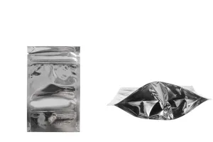 Σακουλάκια τύπου Doy Pack 80x30x130 mm αλουμινίου πίσω πλευρά, διάφανο μπροστά με κλείσιμο "zip" και δυνατότητα σφράγισης με θερμοκόλληση - 100 τμχ-1