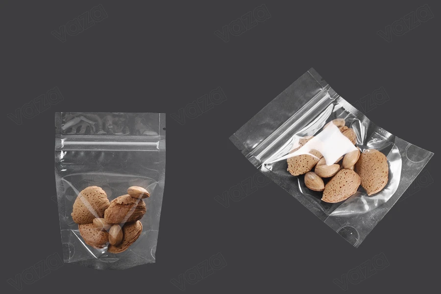 Σακουλάκια τύπου Doy Pack 90x30x130 mm διάφανα με κλείσιμο zip και δυνατότητα σφράγισης με θερμοκόλληση - 100 τμχ-εικόνα_σύνθεση
