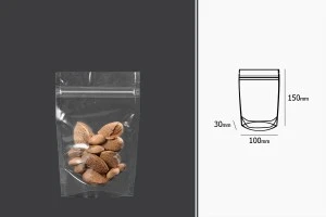 Sacchetti tipo Doy Pack 100x30x150 mm trasparenti con chiusura a zip e possibilità di sigillare con termosaldatura – 100 pz-2