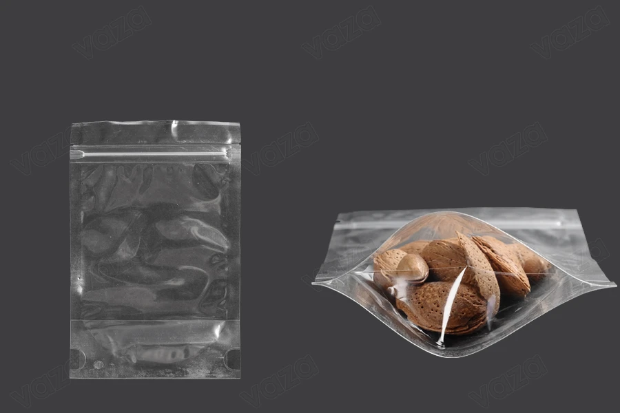 Σακουλάκια τύπου Doy Pack 120x30x180 mm διάφανα με κλείσιμο zip και δυνατότητα σφράγισης με θερμοκόλληση - 100 τμχ-εικόνα_προϊοντική