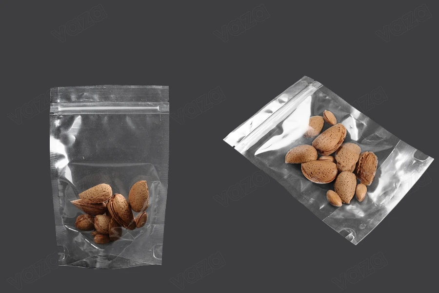 Σακουλάκια τύπου Doy Pack 120x30x180 mm διάφανα με κλείσιμο zip και δυνατότητα σφράγισης με θερμοκόλληση - 100 τμχ-εικόνα_σύνθεση