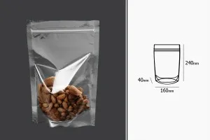 Sacchetti tipo Doy Pack 160x40x240 mm trasparenti con chiusura a zip e possibilità di sigillare con termosaldatura – 100 pz-2