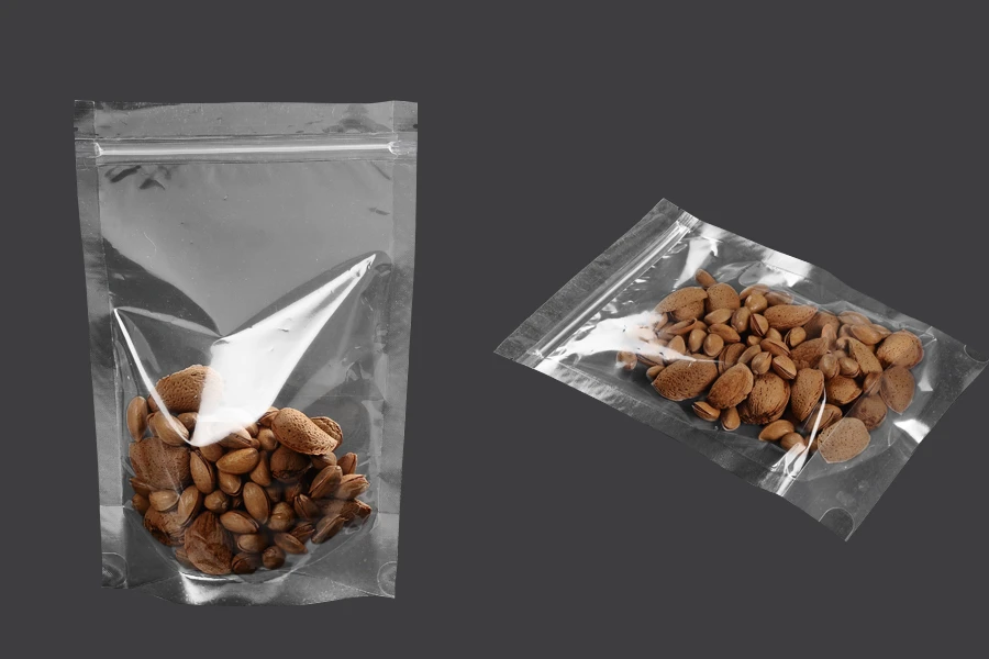 Σακουλάκια τύπου Doy Pack 160x40x240 mm διάφανα με κλείσιμο zip και δυνατότητα σφράγισης με θερμοκόλληση - 100 τμχ Σακουλάκια τύπου Doy Pack 160x40x240 mm διάφανα με κλείσιμο zip και δυνατότητα σφράγισης με θερμοκόλληση - 100 τμχ