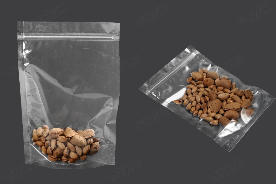 Sacchetti tipo Doy Pack 180x40x260 mm trasparenti con chiusura a zip e possibilità di sigillare con termosaldatura – 100 pz-gruppo_immagini