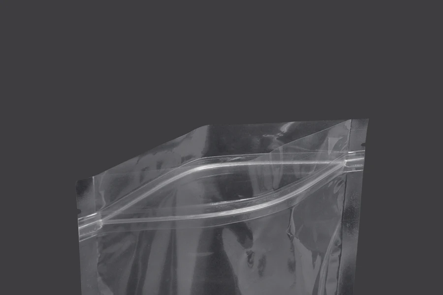 Sacchetti tipo Doy Pack 120x30x180 mm trasparenti con chiusura a zip e possibilità di sigillare con termosaldatura – 100 pz