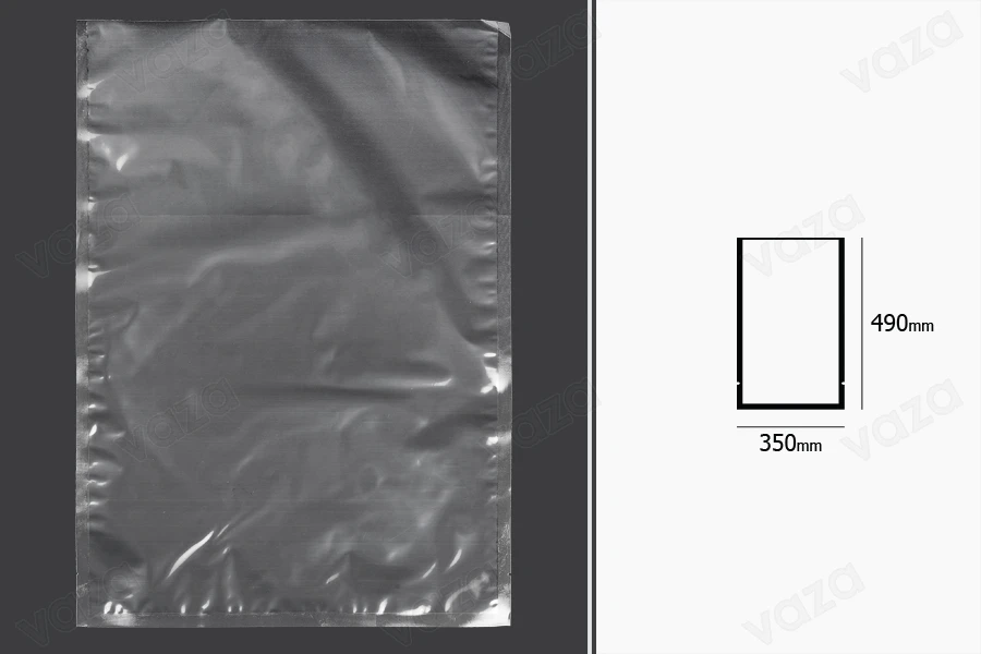 Buste sottovuoto per conservazione - confezionamento alimenti e altri prodotti 350x490 mm – 100 pz Buste sottovuoto per conservazione - confezionamento alimenti e altri prodotti 350x490 mm – 100 pz-εικόνα_διαστάσεις