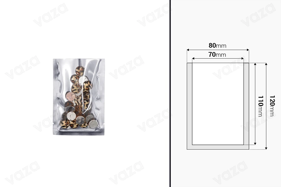 Σακουλάκια αλουμινίου 80x120 mm με δυνατότητα σφράγισης με θερμοκόλληση - 100 τμχ Σακουλάκια αλουμινίου 80x120 mm με δυνατότητα σφράγισης με θερμοκόλληση - 100 τμχ-εικόνα_διαστάσεις