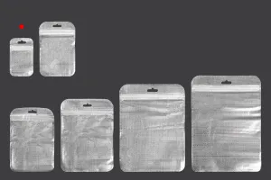 Non-woven zip lock bags with Eurohole, silver back side and transparent front side in size 55x90 mm - 100 pcs-5