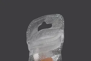 Non-woven zip lock bags with Eurohole, silver back side and transparent front side in size 55x90 mm - 100 pcs-6