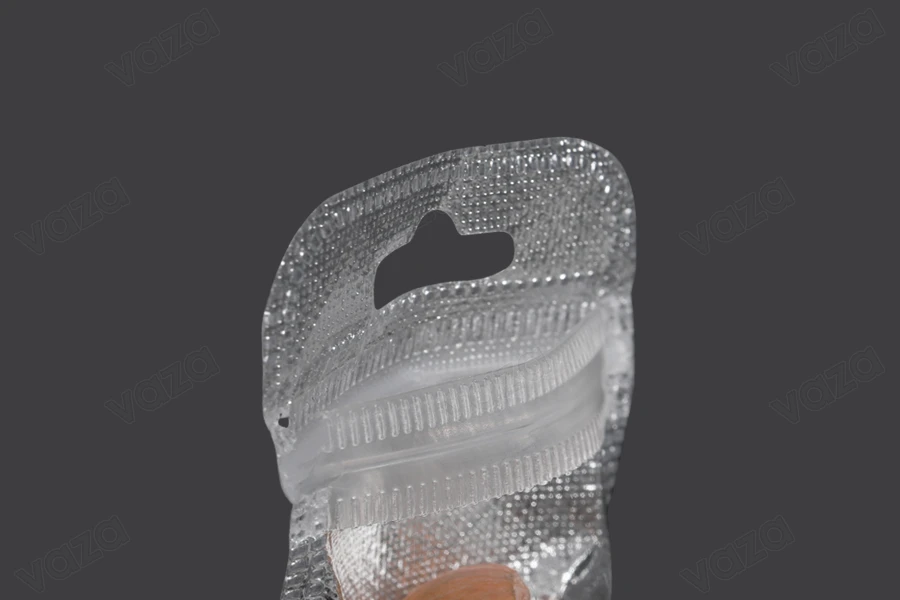 Non-woven zip lock bags with Eurohole, silver back side and transparent front side in size 85x130 mm - 100 pcs Non-woven zip lock bags with Eurohole, silver back side and transparent front side in size 85x130 mm - 100 pcs-image_group