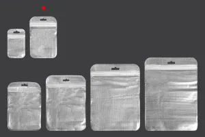 Non-woven zip lock bags with Eurohole, silver back side and transparent front side in size 85x130 mm - 100 pcs-5