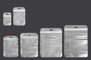 Non-woven zip lock bags with Eurohole, silver back side and transparent front side in size 105x150 mm - 100 pcs-5