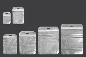 Non-woven zip lock bags with Eurohole, silver back side and transparent front side in size 122x170 mm - 100 pcs-5
