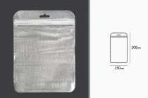 Non-woven zip lock bags with Eurohole, silver back side and transparent front side in size 150x200 mm - 100 pcs Non-woven zip lock bags with Eurohole, silver back side and transparent front side in size 150x200 mm - 100 pcs