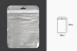 Non-woven zip lock bags with Eurohole, silver back side and transparent front side in size 150x200 mm - 100 pcs-2