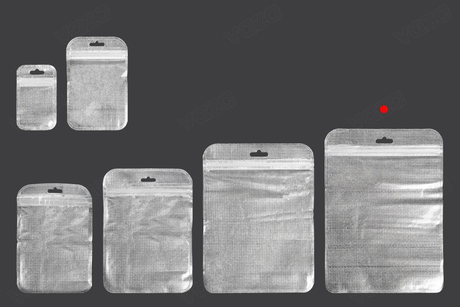Σακουλάκια με κλείσιμο zip 160x220 mm, non woven ασημί πίσω όψη, διάφανο μπροστά και τρύπα eurohole - 100 τμχ Σακουλάκια με κλείσιμο zip 160x220 mm, non woven ασημί πίσω όψη, διάφανο μπροστά και τρύπα eurohole - 100 τμχ-εικόνα_σύνθεση