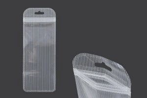 Σακουλάκια πλαστικά με κλείσιμο zip 85x220 mm ριγέ, διάφανα μπρος πίσω και τρύπα eurohole - 100 τμχ-1