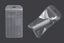 Σακουλάκια πλαστικά με κλείσιμο zip 100x200 mm ριγέ, διάφανα μπρος πίσω και τρύπα eurohole - 100 τμχ