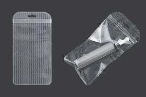 Both side transparent zip lock stripe bags with Eurohole in size 100x200 mm - 100 pcs-6