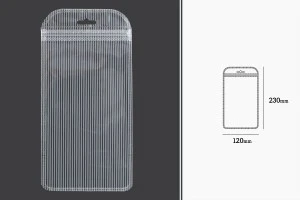 Both side transparent zip lock stripe bags with Eurohole in size 120x230 mm - 100 pcs-2